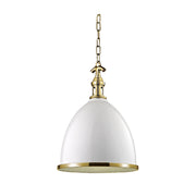 Hudson Valley 7714 Viceroy 1-lt 13" Pendant - White/aged Brass