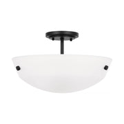 Generation 7715202EN3 Kerrville 2-lt 15" LED Semi Flush Mount - Midnight Black