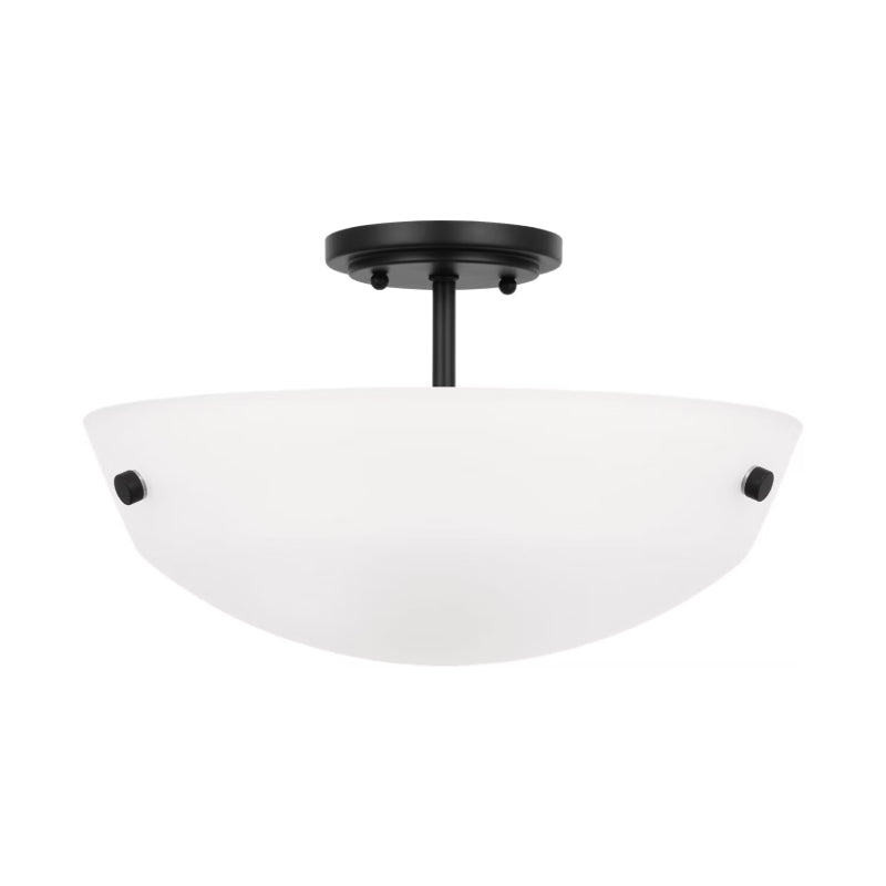 Generation 7715202EN3 Kerrville 2-lt 15" LED Semi Flush Mount - Midnight Black