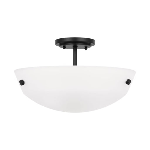 Generation 7715202EN3 Kerrville 2-lt 15" LED Semi Flush Mount - Midnight Black