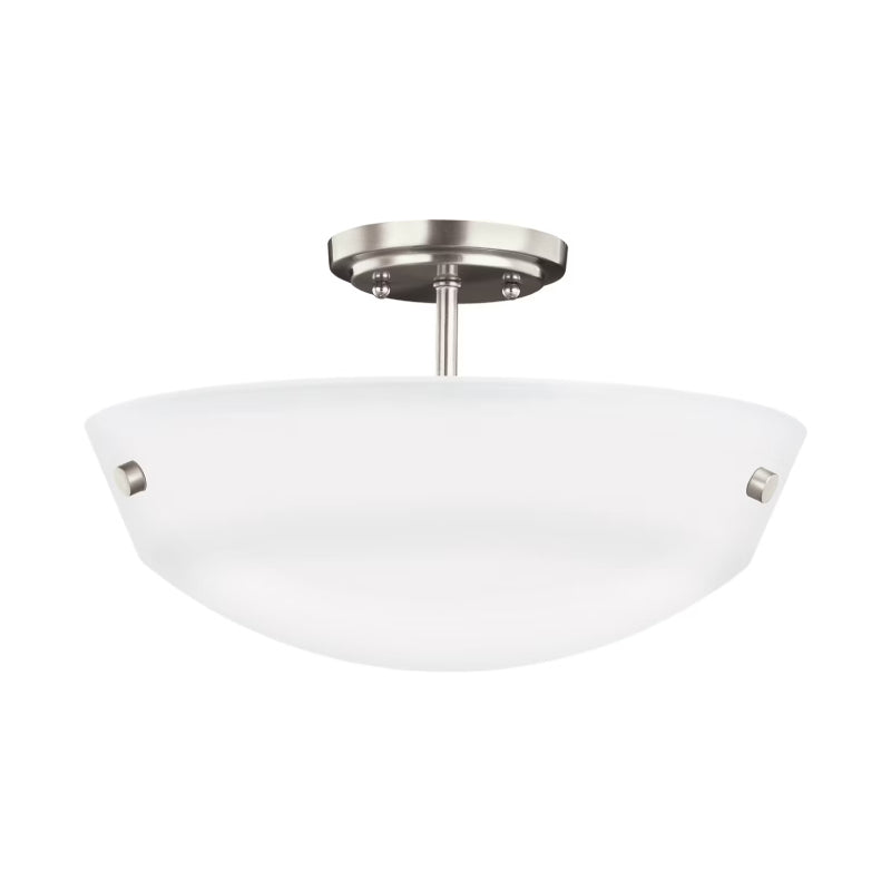 Generation 7715202EN3 Kerrville 2-lt 15" LED Semi Flush Mount - Brushed Nickel