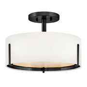 Hinkley 47571 Halle 3-lt 15" LED Semi-Flush Mount - Black