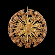 Fredrick Ramond FR46905 Maya 12-lt 30" LED Chandelier - Unlacquered Brass/Light Amber Glass