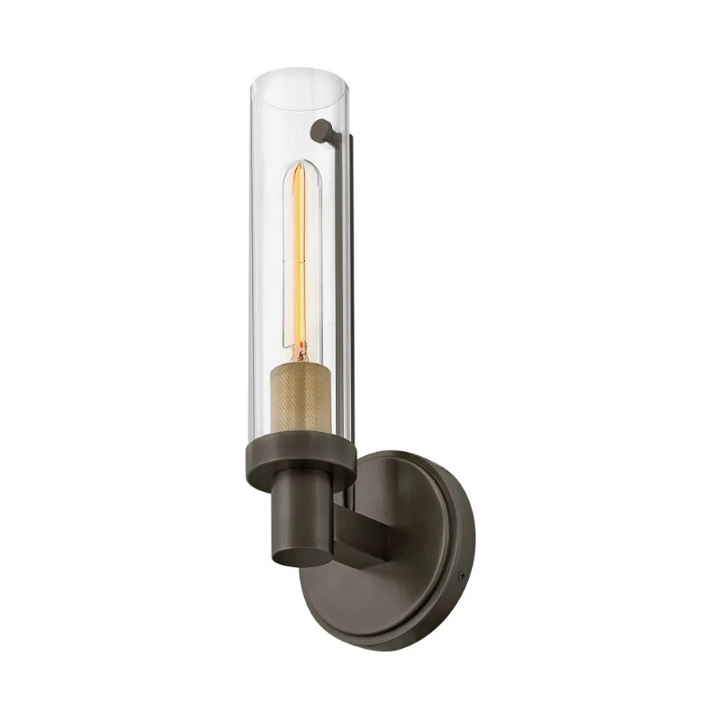 Hinkley 51450 Vaughn 1-lt 14" Tall LED Wall Sconce - Black Oxide with Heritage Brass