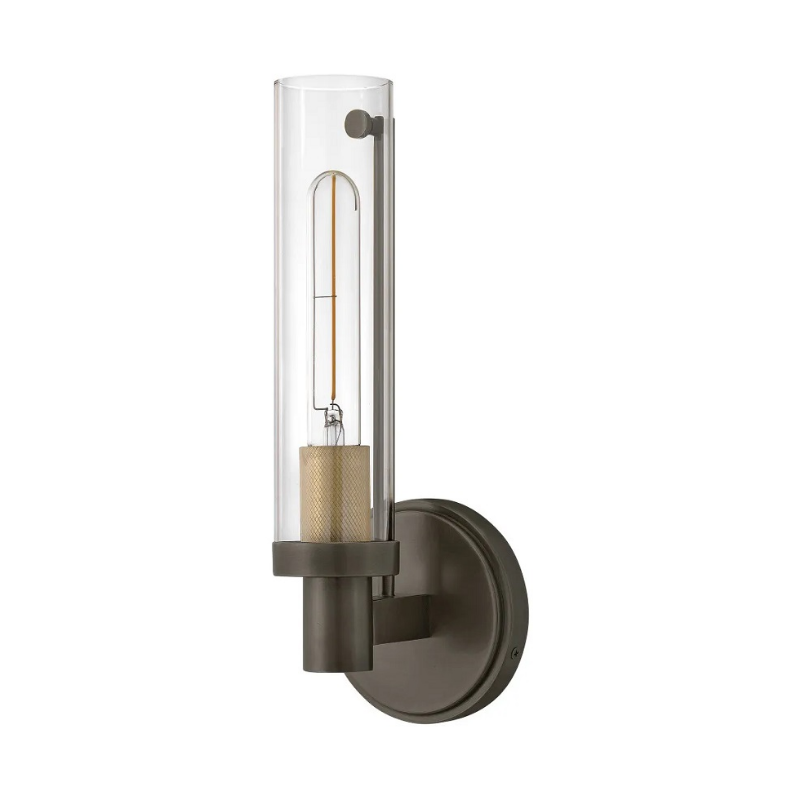 Hinkley 51450 Vaughn 1-lt 14" Tall LED Wall Sconce - Black Oxide with Heritage Brass
