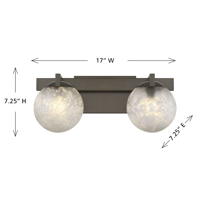 Savoy House 8-1017-2 Darien 2-lt 17" Bathroom Vanity Light - Mediterranean Bronze