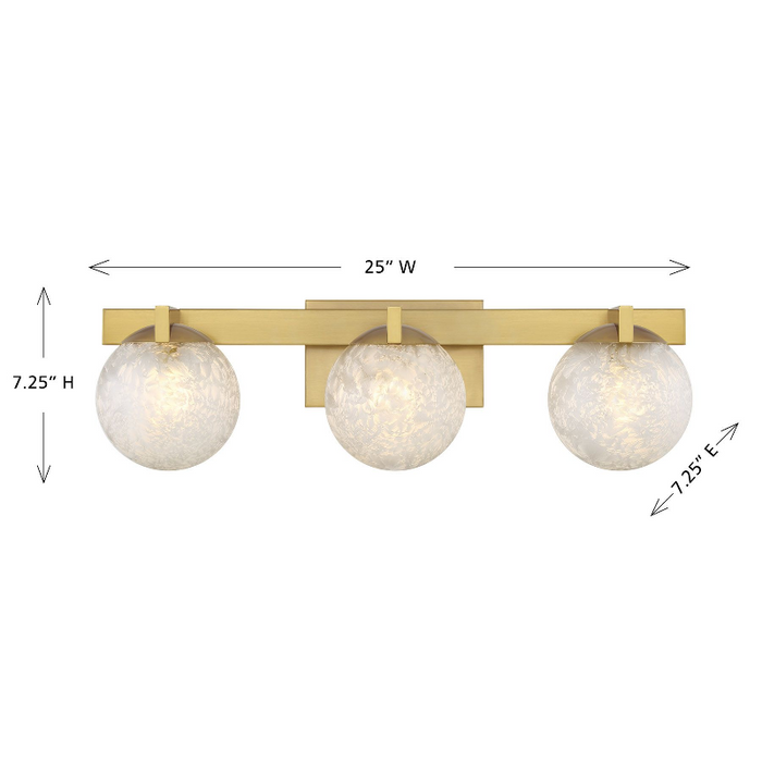 Savoy House 8-1017-3 Darien 3-lt 25" Bathroom Vanity Light - Warm Brass