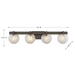 Savoy House 8-1017-4 Darien 4-lt 33" Bathroom Vanity Light - Mediterranean Bronze