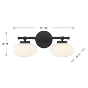 Savoy House 8-1050-2 Barrow 2-lt 17" Bathroom Vanity Light