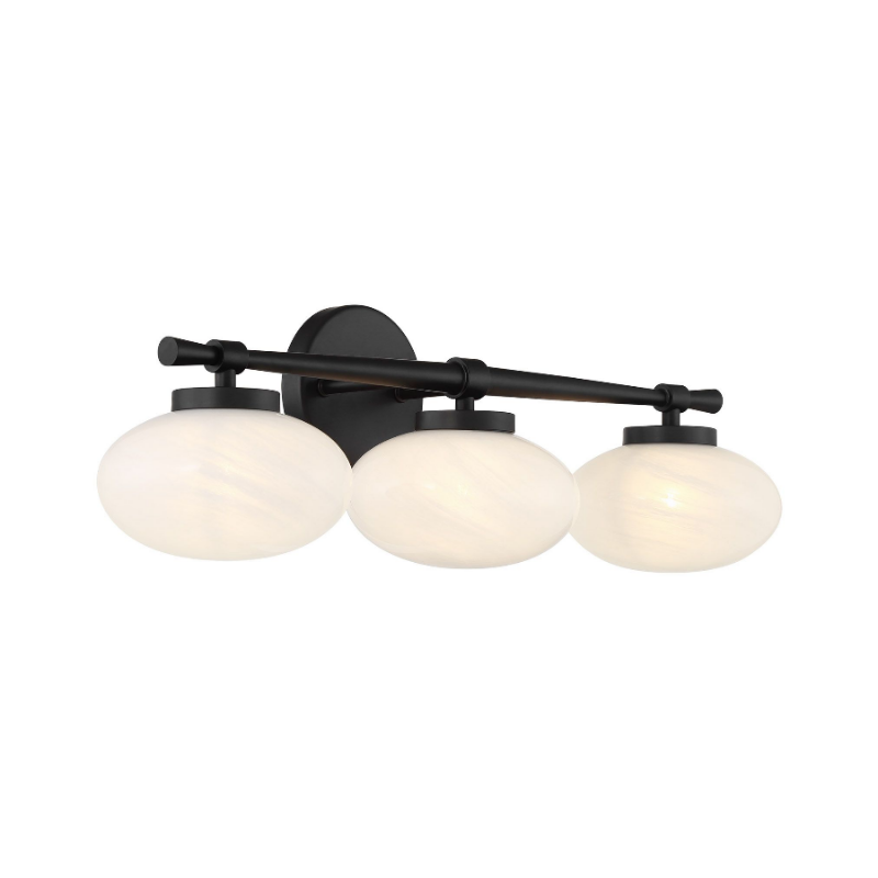Savoy House 8-1050-3 Barrow 3-lt 25" Bathroom Vanity Light - Matte Black