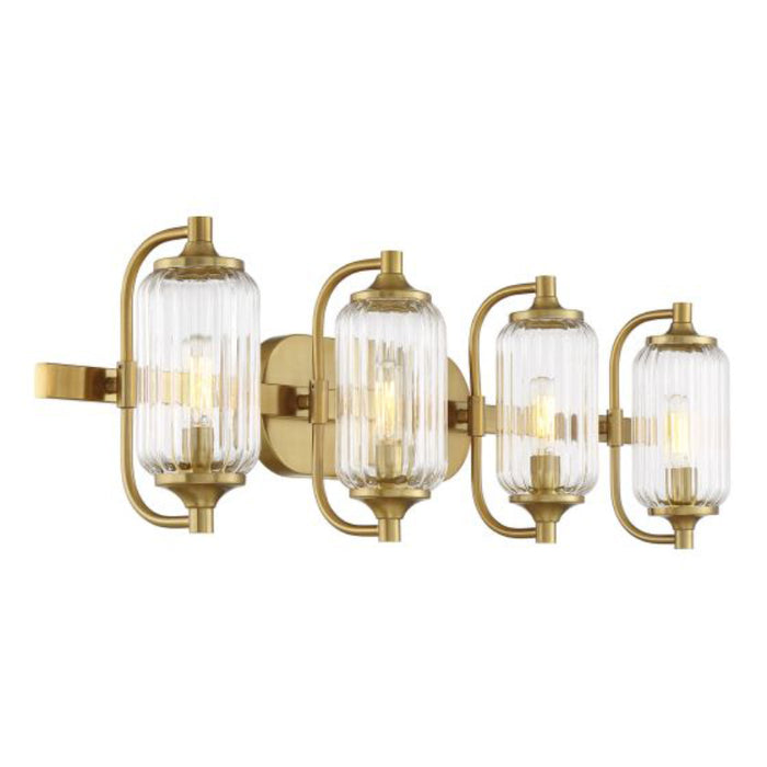 Savoy House 8-3024-4 Holton 4-lt 32" Bathroom Vanity Light - Warm Brass