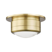 Hudson Valley 8007 Greenport 1-lt 13" LED Flush Mount-Aged Brass