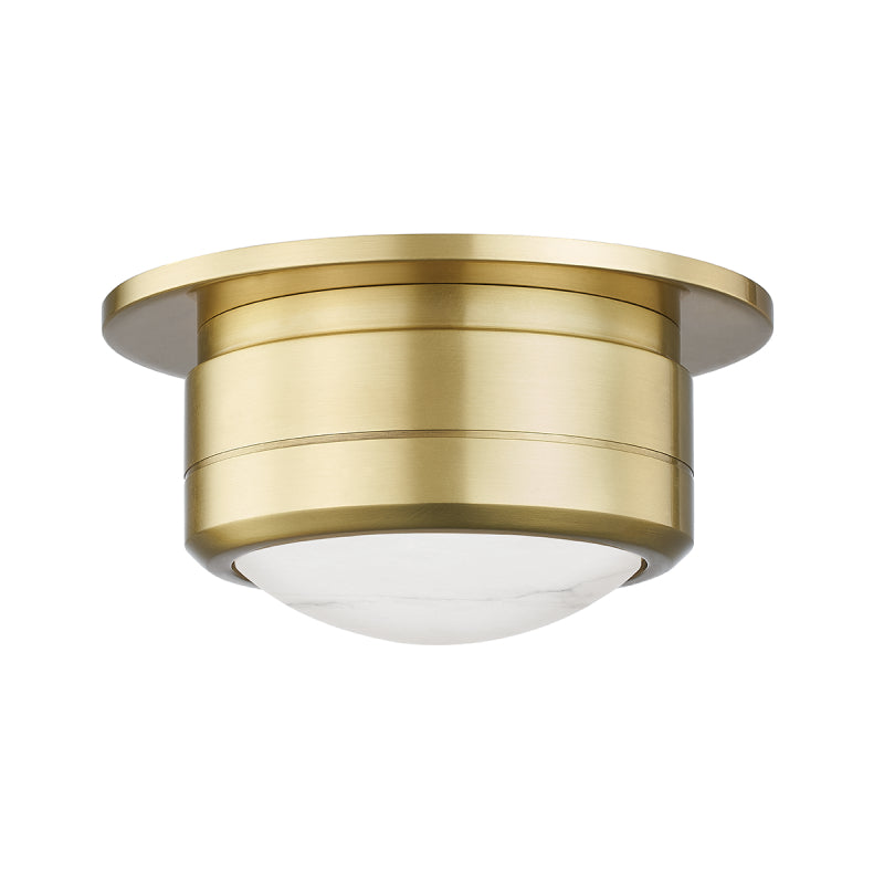 Hudson Valley 8007 Greenport 1-lt 13" LED Flush Mount-Aged Brass