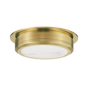 Hudson Valley 8014 Greenport 1-lt 14" LED Flush Mount-Aged Brass