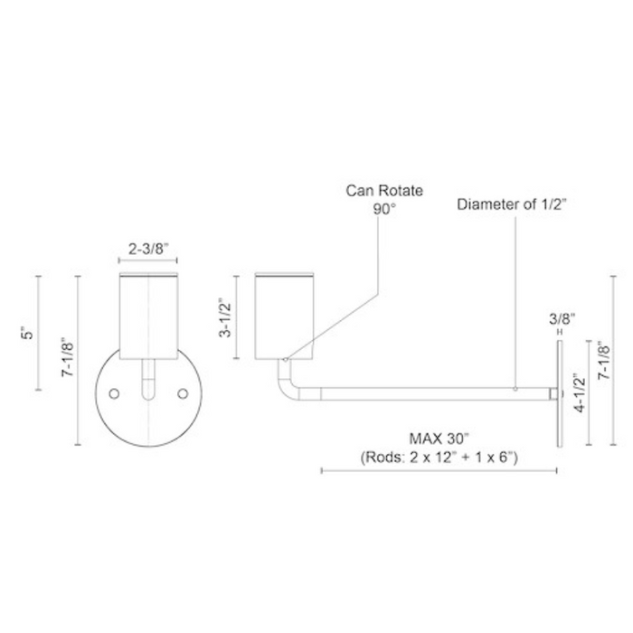 Kuzco 81751 Barclay 1-lt 30" Tall Wall Sconce