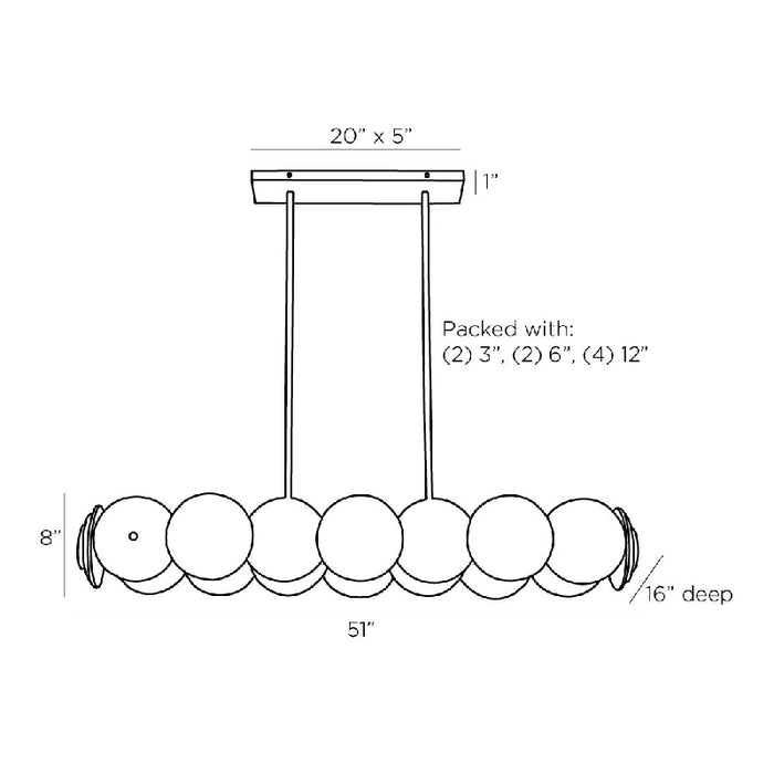 Arteriors 82012 Kinlee 12-lt 51" Chandelier