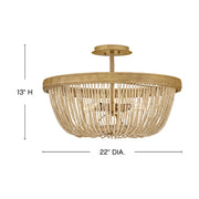 Hinkley 48613 Tula 4-lt 22" LED Semi-Flush Mount