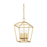 Hudson Valley 8311 Bryant 4-lt 12" Lantern Pendant-Gold Leaf
