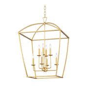 Hudson Valley 8324 Bryant 8-lt 24" Lantern Pendant-Gold Leaf