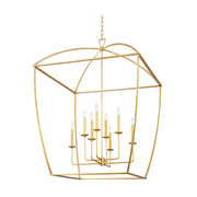 Hudson Valley 8334 Bryant 12-lt 34" Lantern Pendant-Gold Leaf