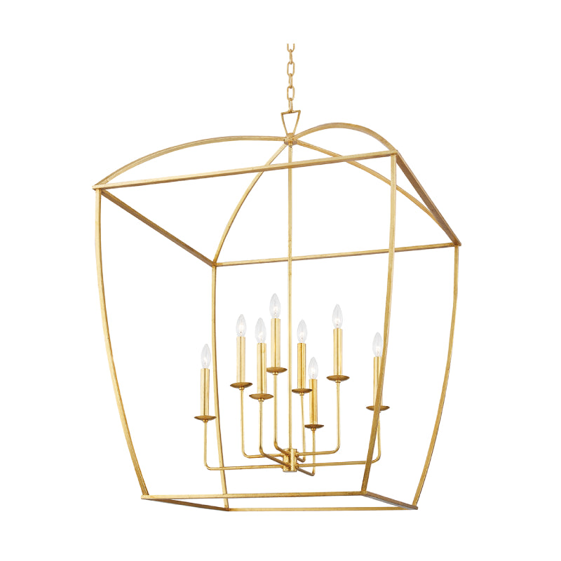 Hudson Valley 8334 Bryant 12-lt 34" Lantern Pendant-Gold Leaf