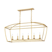Hudson Valley 8348 Bryant 6-lt 48" Linear Pendant-Gold Leaf