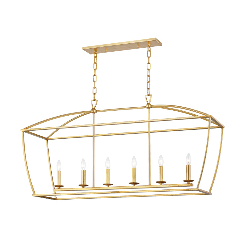 Hudson Valley 8348 Bryant 6-lt 48" Linear Pendant-Gold Leaf