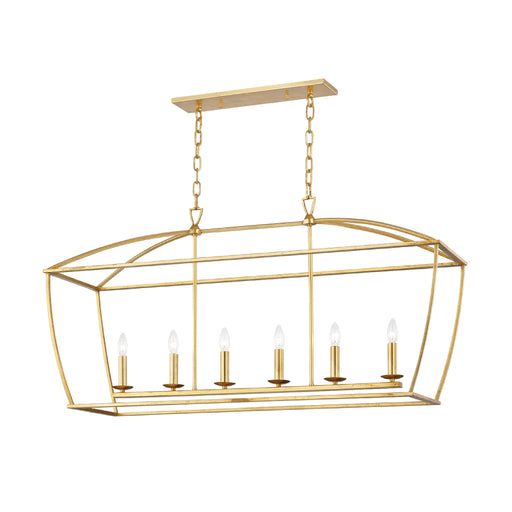 Hudson Valley 8348 Bryant 6-lt 48" Linear Pendant-Gold Leaf