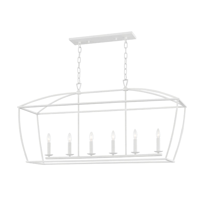 Hudson Valley 8348 Bryant 6-lt 48" Linear Pendant-White Plaster