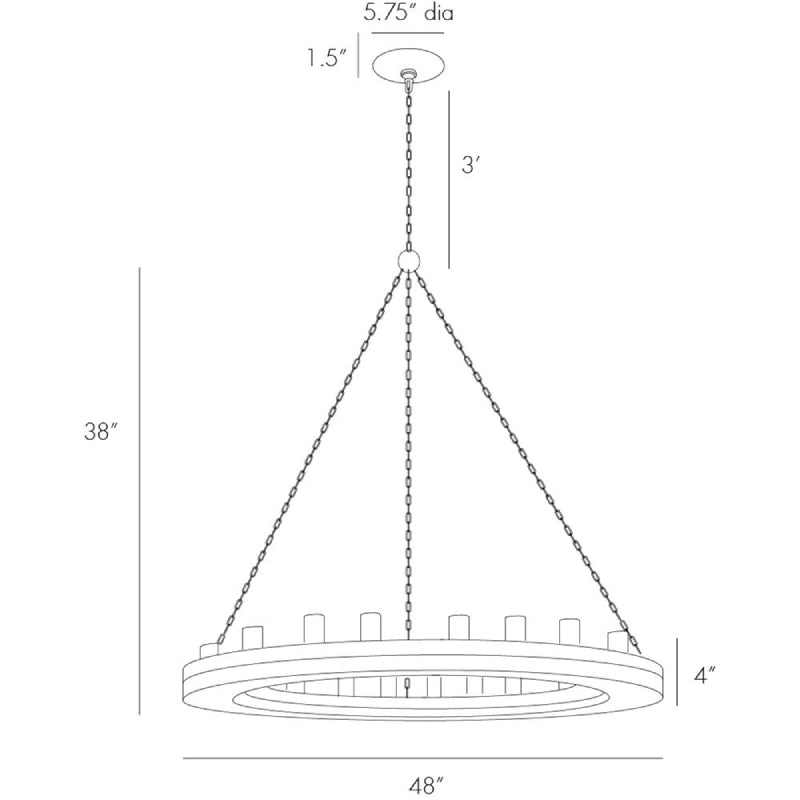 Arteriors 84174 Geoffrey 12-lt 48" Chandelier