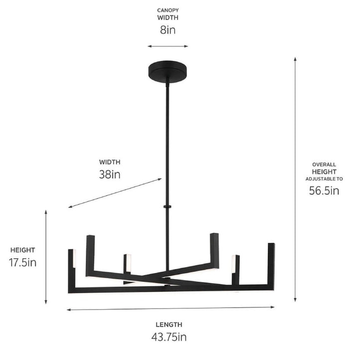Elan 84328 Priam 6-lt 44" LED Chandelier