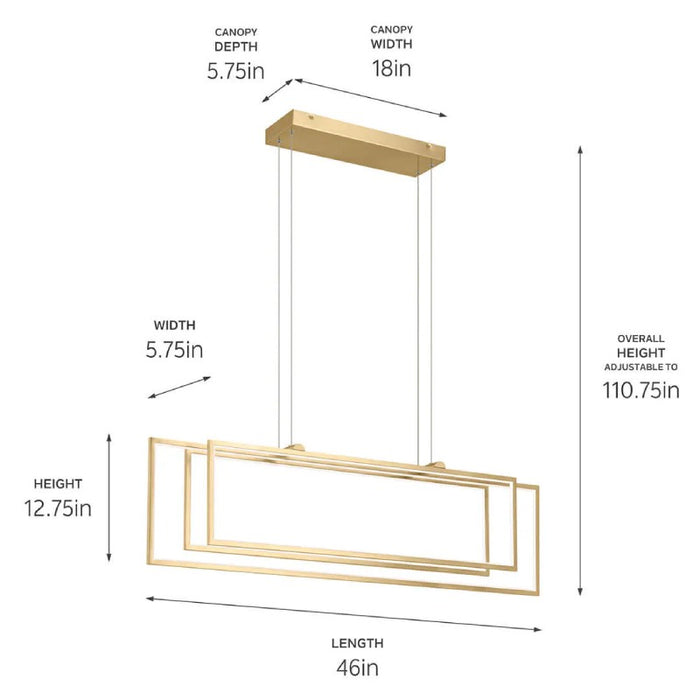 Elan 84331 Jestin 3-lt 46" LED Linear Chandelier