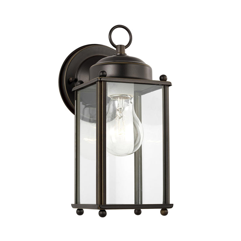 Generation 8593 New Castle 1-lt 4.5" Outdoor Wall Lantern, Clear Glass