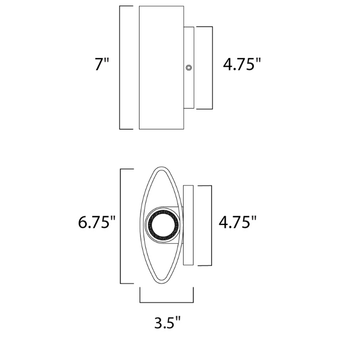 Maxim 86152 Lightray LED 2-lt 7" Tall LED Outdoor Wall Sconce