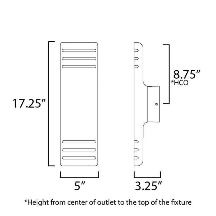 Maxim 86174 Lightray LED 2-lt 17" Tall LED Outdoor Wall Lamp