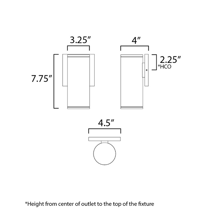 Maxim 86221 Caldera 1-lt 8" Tall LED Outdoor Wall Sconce
