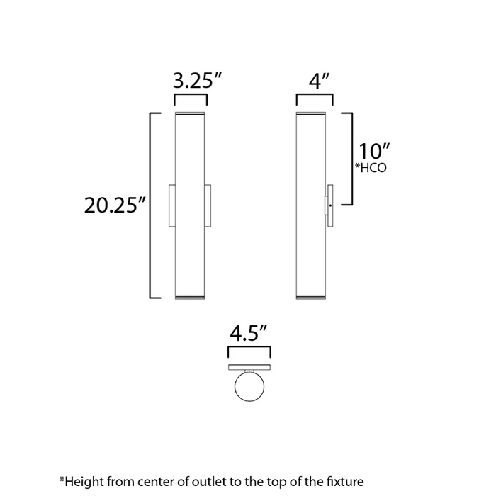 Maxim 86225 Caldera 2-lt 20" Tall LED Outdoor Wall Sconce