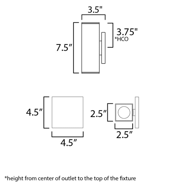 Maxim 86421 Culvert 2-lt 8" Tall LED Outdoor Wall Sconce