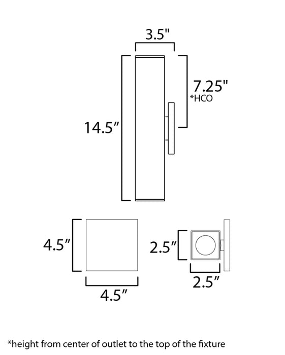 Maxim 86423 Culvert 2-lt 15" Tall LED Outdoor Wall Sconce