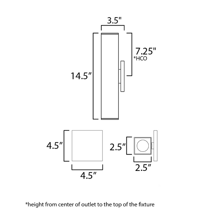 Maxim 86423 Culvert 2-lt 15" Tall LED Outdoor Wall Sconce