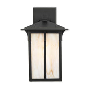 Generation 8652701 Tomek 1-lt 14" Tall Outdoor Wall Lantern - Antique Bronze/Champagne
