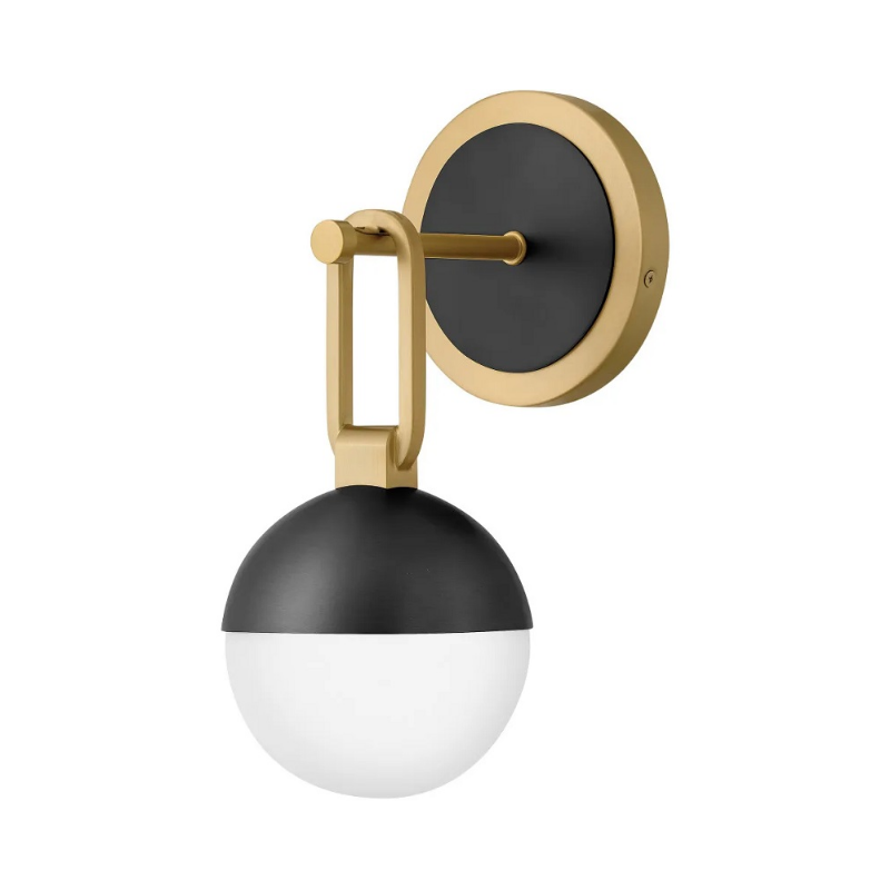 Hinkley 54560 Bowie 1-lt 13" Tall LED Wall Sconce - Lacquered Brass with Black