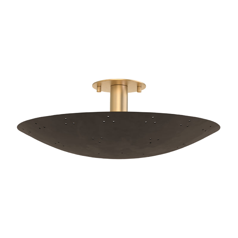Hudson Valley 8718 Bern 3-lt 18" Flush Mount - Vintage Brass w/ Bronze