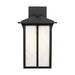 Generation 8752701 Tomek 1-lt 18" Tall Outdoor Wall Lantern - Black/Champagne