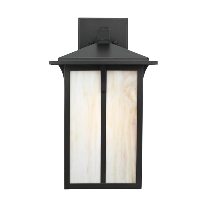 Generation 8752701 Tomek 1-lt 18" Tall Outdoor Wall Lantern - Antique Bronze/Champagne