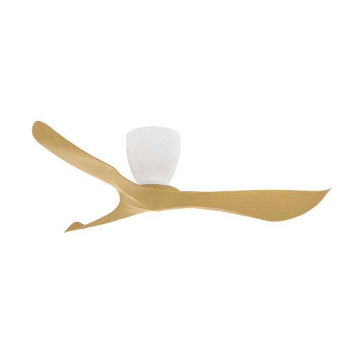 Maxim 88753 Keanu 56" Outdoor Hugger Ceiling Fan - Matte White with Teak Blades