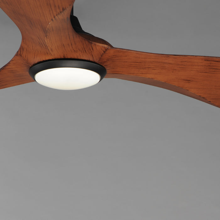 Maxim 88755 Keanu 56" Outdoor Ceiling Fan with LED Light Kit - Black with Walnut Blades