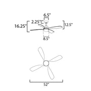 Maxim 88811 Bola 52" Ceiling Fan with LED Light Kit