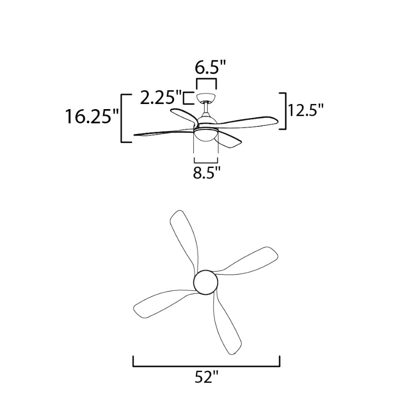 Maxim 88811 Bola 52" Ceiling Fan with LED Light Kit