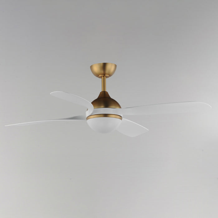 Maxim 88811 Bola 52" Ceiling Fan with LED Light Kit - Natural Aged Brass with White Blades